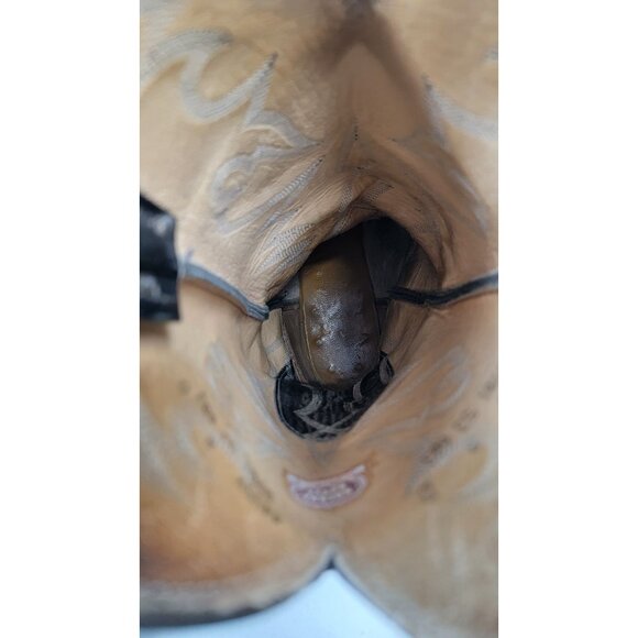 Vintage Nocona Boots Black Leather Western Cowboy Boots Mens 8D - Picture 12 of 16